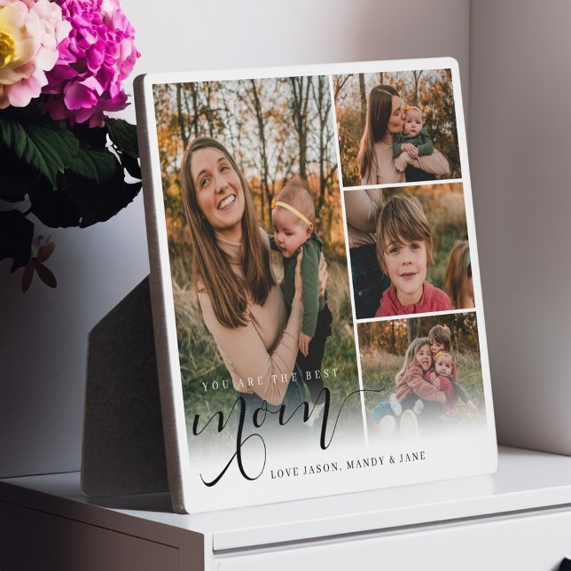 Sie sind die beste Mama für moderne Fotocollage Fotoplatte (You Are The Best Mom Modern Photo Collage Keepsake Plaque)