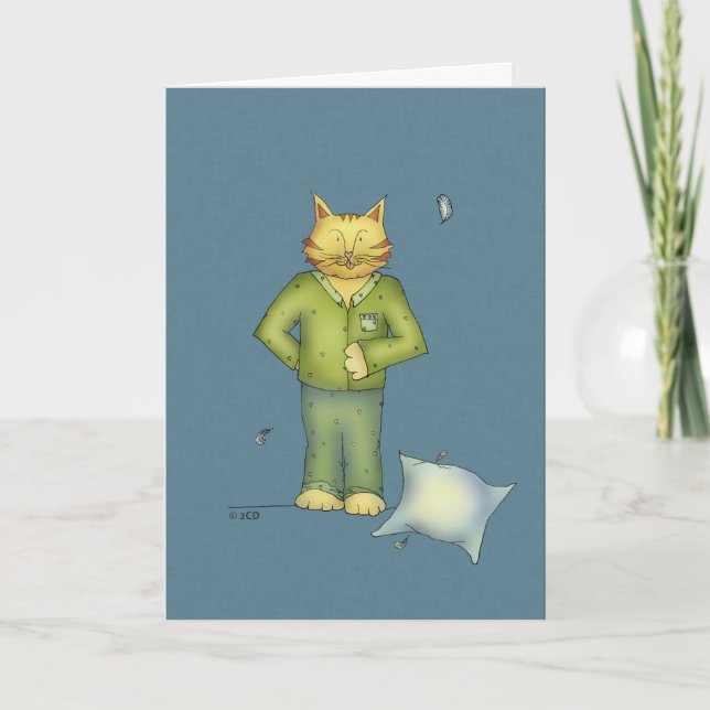 Sie sind die die Pyjama-Grußkarte der Katze Karte (Vorderseite)
