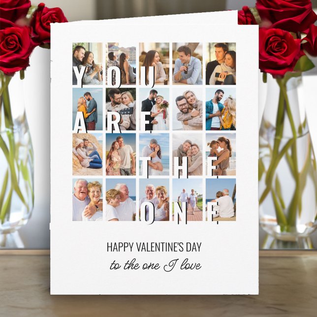 Sie sind die One 20 Foto Collage Valentine Karte (Photo Collage Valentine's Day Card - order Printed and Shipped or as an Instant Digital Download)