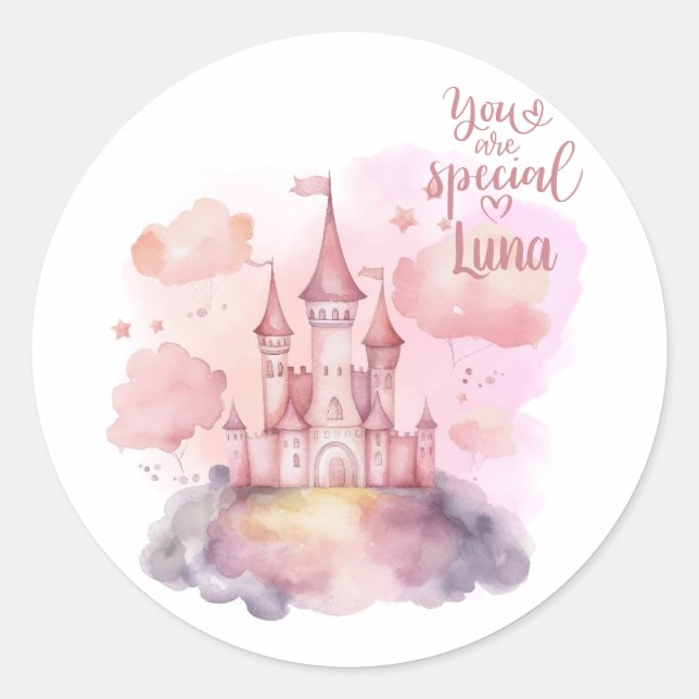 Sie sind die Special Palace Pink Cloud anpassbar Runder Aufkleber (Vorderseite)