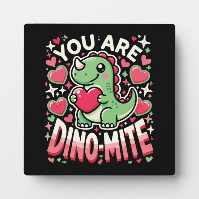 Sie sind Dino-Mite - Niedlicher Dinosaurier Valent Fotoplatte (Vorderseite)