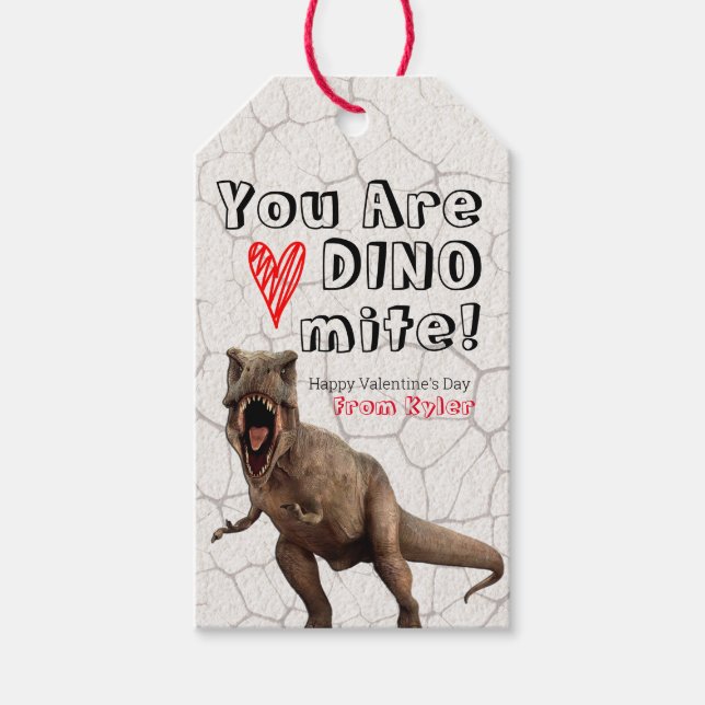 Sie sind DINOmite-Klassenzimmer Valentinin's Gesch Geschenkanhänger (Vorderseite)