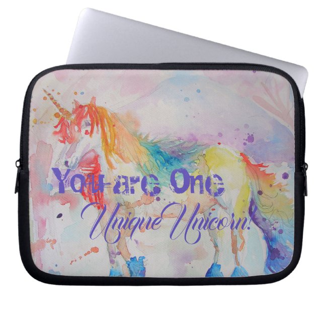 Sie sind ein einzigartiges Einhorn! Girls Pink Uni Laptopschutzhülle (Vorderseite)