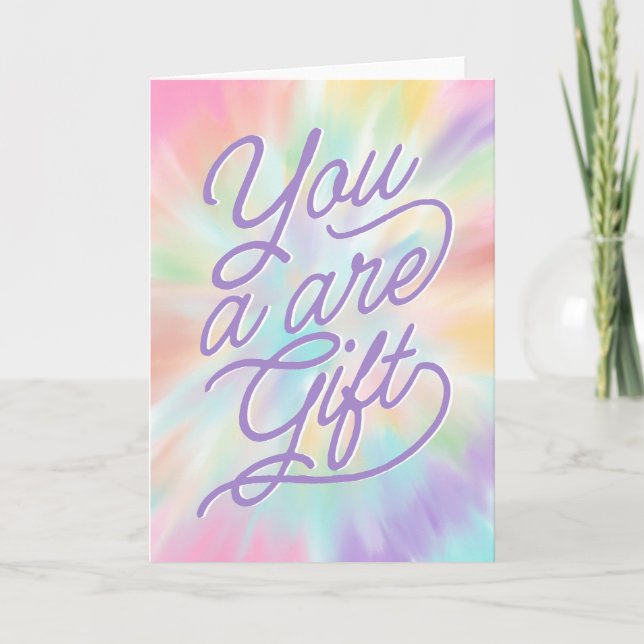 Sie sind ein Geschenkfreund Mama Pastel Gefärbte K Karte (Vorderseite)
