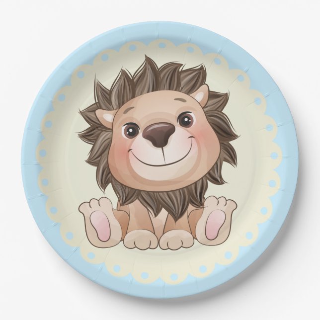 Sie sind ein großer Niedlicher Lion Baby Boy Pappteller (Vorderseite)