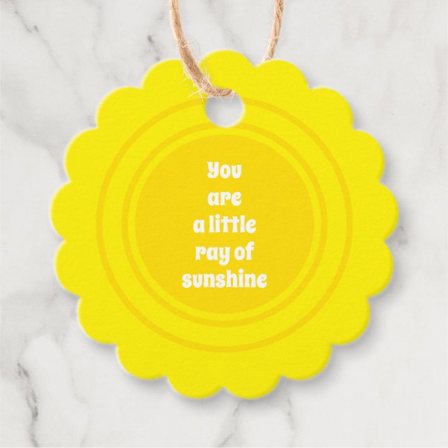 Sie sind ein kleiner Ray of Sunshine-Gelb-Brauch Geschenkanhänger (Vorderseite)