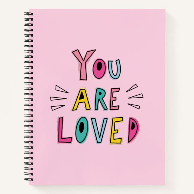 Sie sind ein Lieblingsrosa-Affirmationsangebot Notizbuch (Vorderseite)