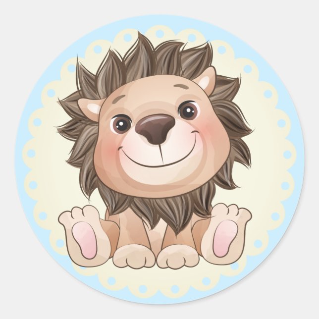 Sie sind ein Niedlicher Lion Classic Round Sticker (Vorderseite)