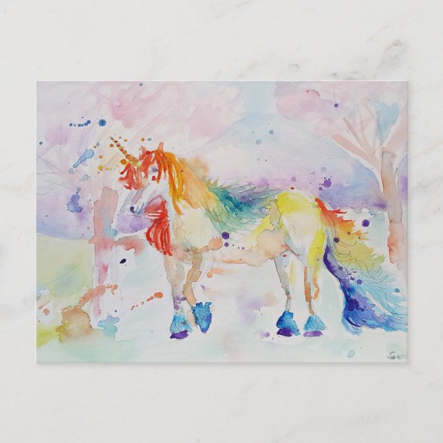 Sie sind ein Rainbow Unicorn Postcard Card Girls Postkarte (Vorderseite)