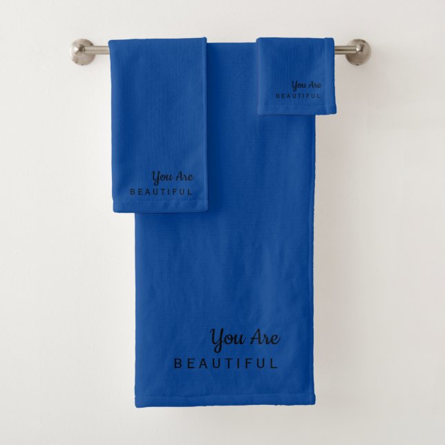 Sie sind ein schönes, stilvolles Marine Blue Handt Badhandtuch Set (Insitu)