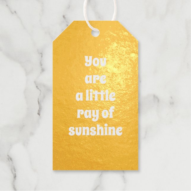 Sie sind ein wenig Ray of Sunshine gelbe Brust Geschenkanhänger (Vorderseite)