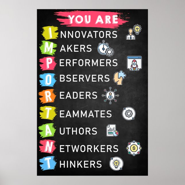 Sie sind ein wichtiges Klassenzimmer-Poster Poster (Vorne)