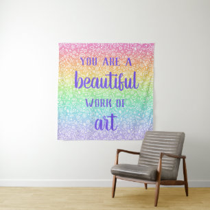 Sie sind ein wunderschönes Kunstwerk mit Regenboge Wandteppich