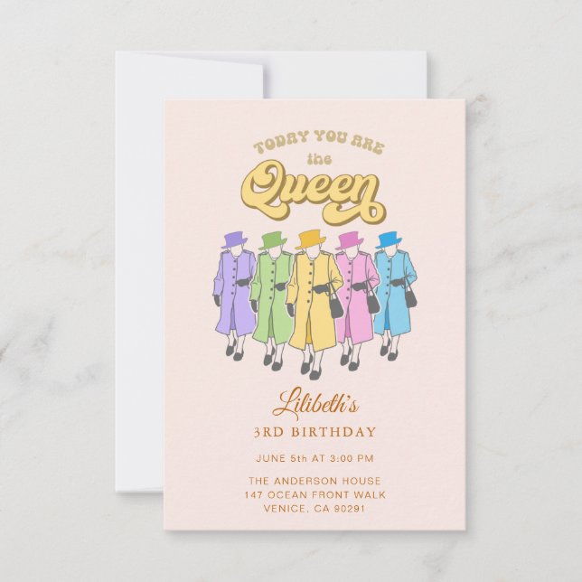Sie sind eine Königin Birthday Jubilee Einladung (Vorderseite)