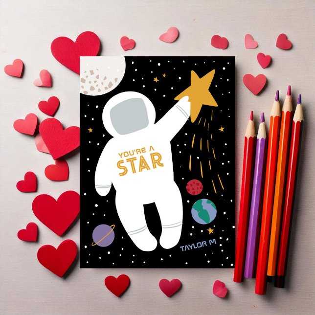 Sie sind eine Star Astornaut Klassenzimmer Valenti Mitteilungskarte (Von Creator hochgeladen)