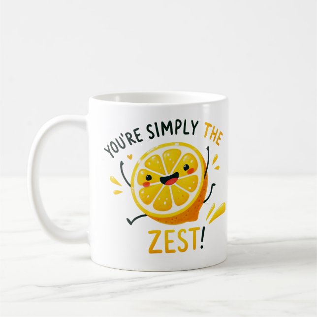 Sie sind einfach der Zest" - Vibrierendes Lemon Pu Kaffeetasse (Links)