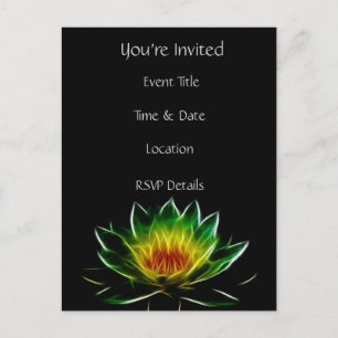 Sie sind eingeladen   Abstraktes Lotus Einladungspostkarte