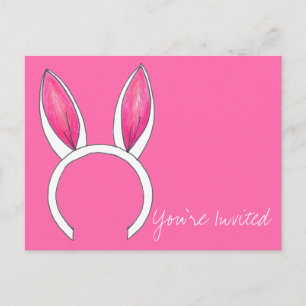 Sie sind eingeladen Baby Dusche Little Bunny Pink Einladungspostkarte