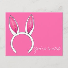 Sie sind eingeladen Baby Dusche Little Bunny Pink Einladungspostkarte