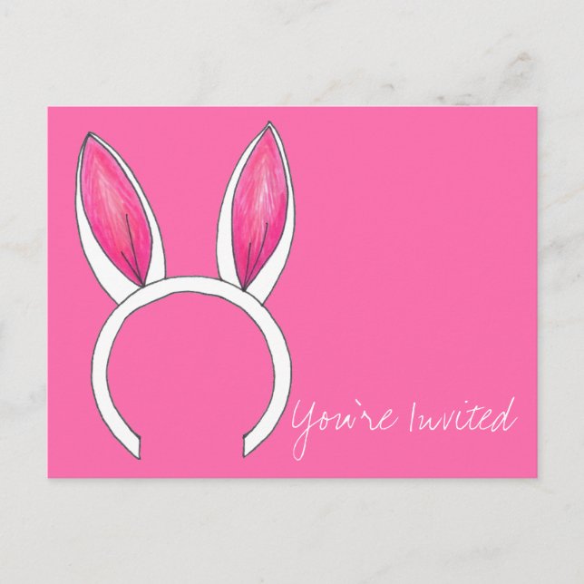 Sie sind eingeladen Baby Dusche Little Bunny Pink  Einladungspostkarte (Vorderseite)