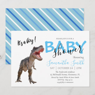 Sie sind eingeladen Baby Shower Boy Dinosaurier Ankündigung