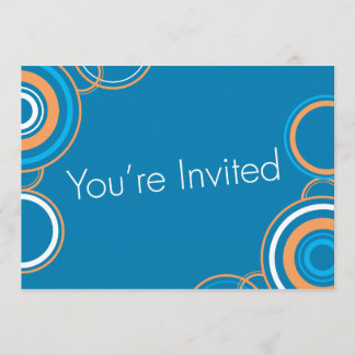 Sie sind eingeladen - Blue & Orange Circles Einladung
