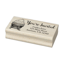 Sie sind eingeladen Cupcake Bridal Baby Dusche Spr Gummistempel