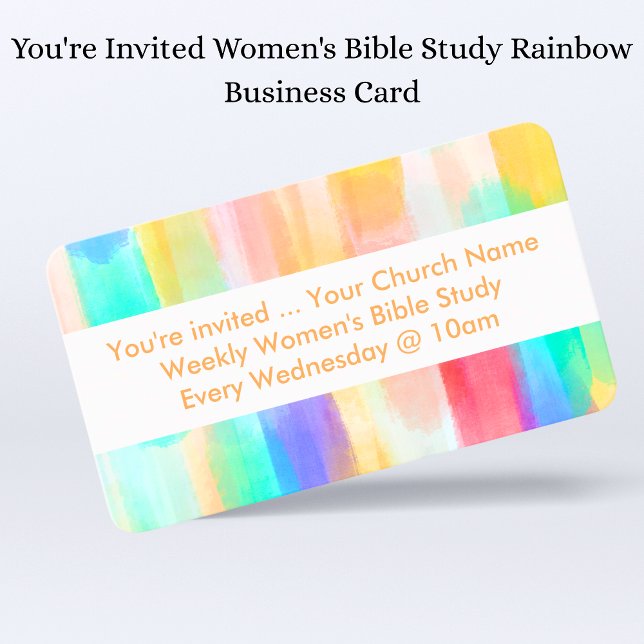 Sie sind eingeladen, die Bibel-Studie der Frauen R Visitenkarte (You're Invited Women's Bible Study Rainbow Business Card
)
