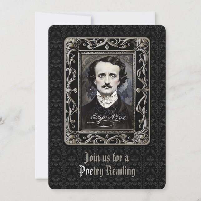 Sie sind eingeladen, eine Poesie zu lesen Poe Hall Einladung (Vorderseite)