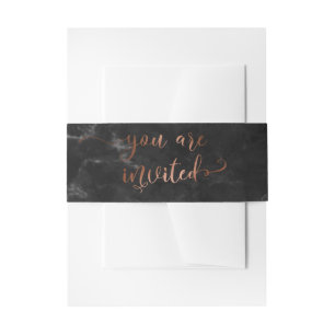 Sie sind eingeladen, elegantes Script Copper Black Einladungsbanderole