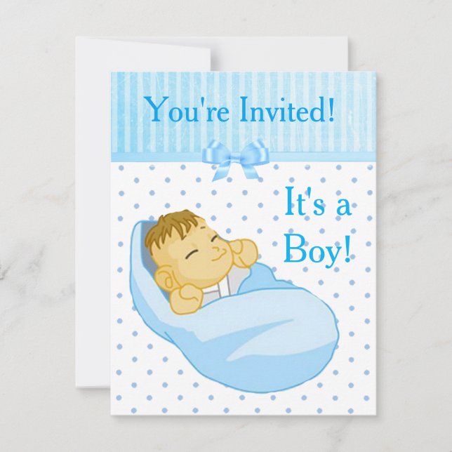 Sie sind eingeladen, es ist eine Boy Baby Shower E Einladung (Vorderseite)