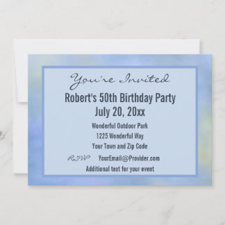 Sie sind eingeladen, Lässiges Abstrakt-blaues Gelb Einladung