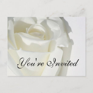 Sie sind eingeladen Postkarte White Rose