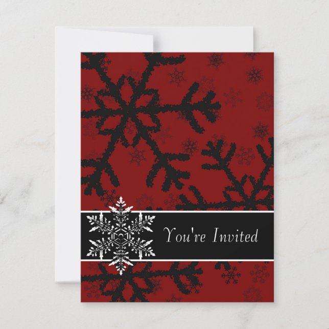 Sie sind eingeladen Schneeflocken Einladung (Vorderseite)