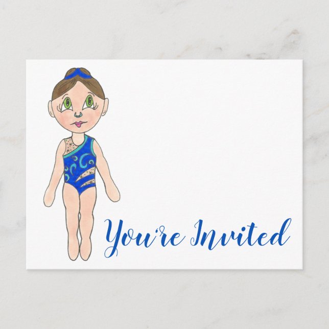 Sie sind eingeladen Synchro Swimmer Party Einladun Einladungspostkarte (Vorderseite)