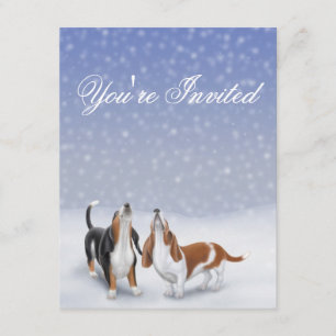 Sie sind eingeladene Winter-Basset Einladung