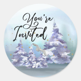 Sie sind eingeladene Woodlands-Umschlag Aufkleber
