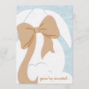 Sie sind eingeladenes weißes Häschen mit Brown, Einladung