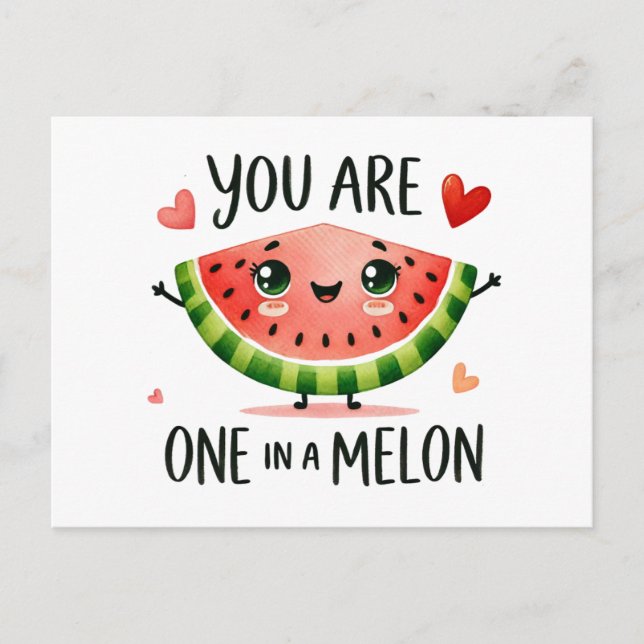 Sie sind eins in einem Melon - Niedliche Wassermel Postkarte (Vorderseite)