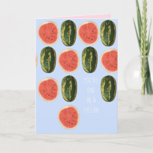 "Sie sind eins in einer Melone" Frucht-Gruß-Karte Dankeskarte