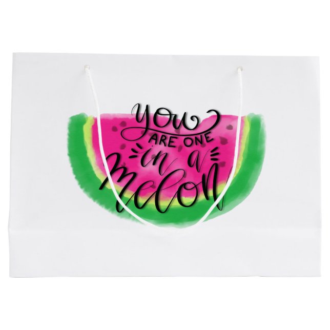 Sie sind eins in einer Melone Große Geschenktüte (Rückseite)