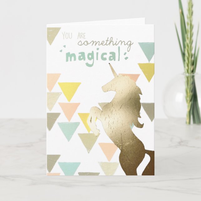 Sie sind etwas Magisches Gold Unicorn Karte (Vorderseite)