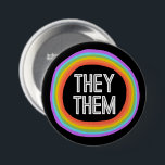 Sie sind farbenfrohe Gender Rainbow Circle Pronoun Button<br><div class="desc">Dekorieren Sie Ihr Outfit mit diesem coolen Kunstknopf. Macht ein großartiges Geschenk! Sie können ihn anpassen,  Farben,  Schriftart ändern und auch Text hinzufügen. Karo in meinem Shop für viel mehr Farben und Muster! Lass mir Bescheid,  wenn du auch etwas Gewohntes willst.</div>