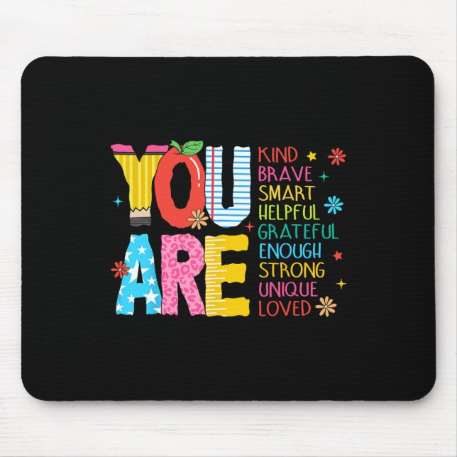 Sie Sind Freundlich Mutig Inspirierender Lehrer Er Mousepad (Vorne)