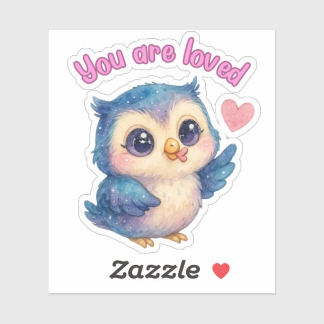 Sie sind geliebt - Niedliche, Die Owl Affirmation Aufkleber (Blatt)