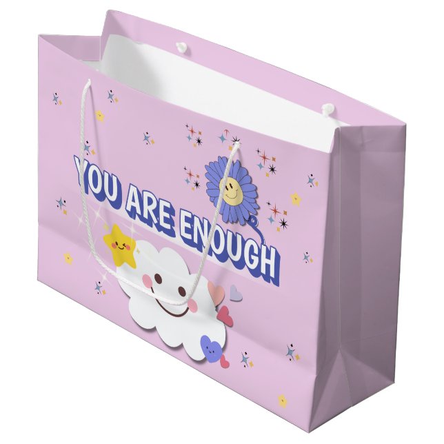 Sie sind genug Geschenktasche - Niedliche Wolke un Große Geschenktüte (Vorderseite Schrägansicht)