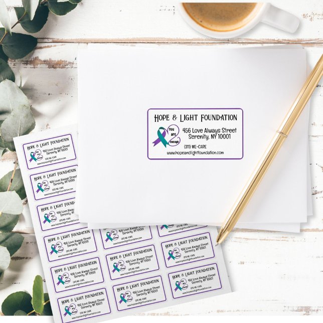 "Sie sind genug" Heilung Hoffnung Minimalistisches Adressaufkleber ("Hope and Encouragement" Address Business Labels, "You Are Important", Mental Health Professionals)