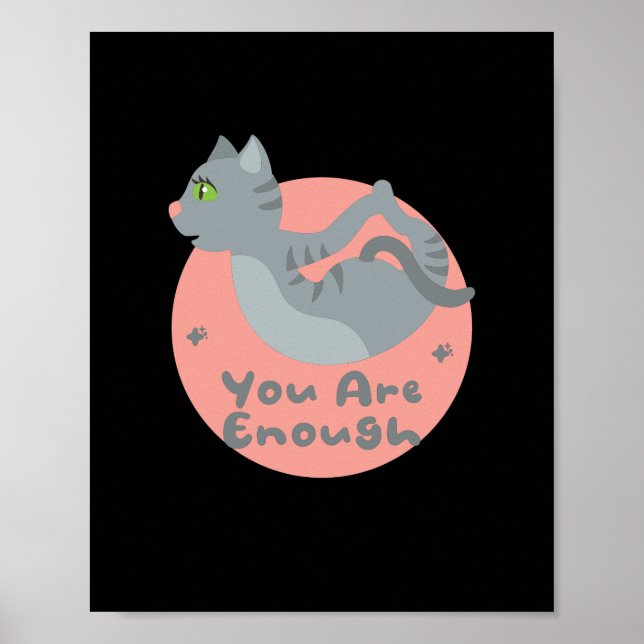 Sie sind genug Kawaii-Graukatze, die Yoga praktizi Poster (Vorne)
