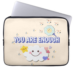 Sie sind genug Laptop-Sieb - weich beige Blüte Laptopschutzhülle