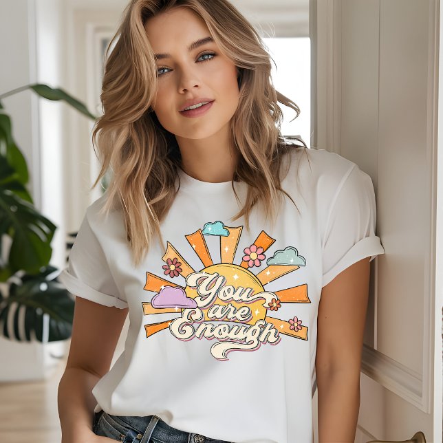 Sie sind genug Retro Typografie psychische Gesundh T-Shirt (Von Creator hochgeladen)